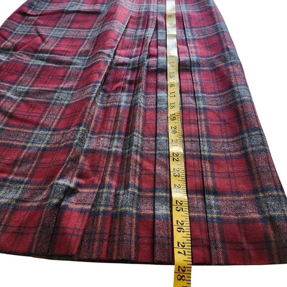 Abington Square Plaid Wool Midi Skirt Size 2 - Picture 8 of 8